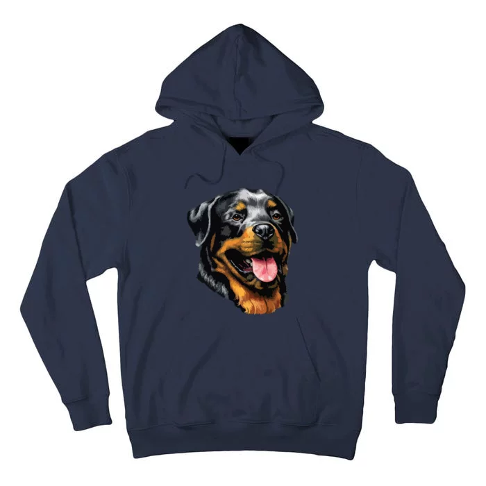 Face Portrait Watercolor Painting Rott Cool Dog Rottweiler Tall Hoodie