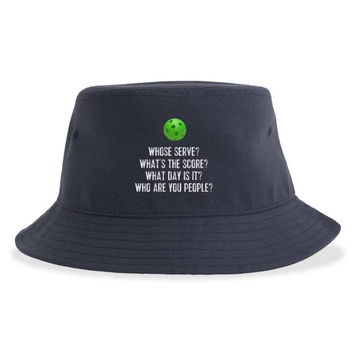 Funny Pickleball Whose Serve League Pickleball Team Sustainable Bucket Hat