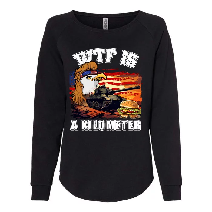 Funny Patriotic Wtf Is A Kilometer Womens California Wash Sweatshirt