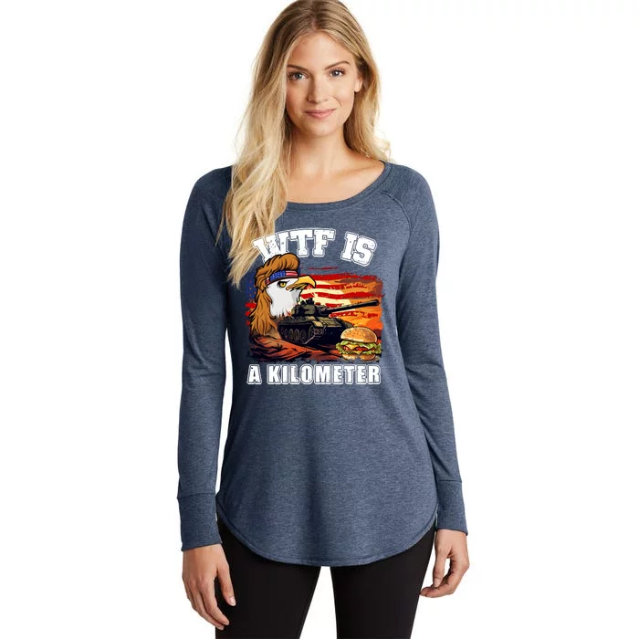 Funny Patriotic Wtf Is A Kilometer Women's Perfect Tri Tunic Long Sleeve Shirt