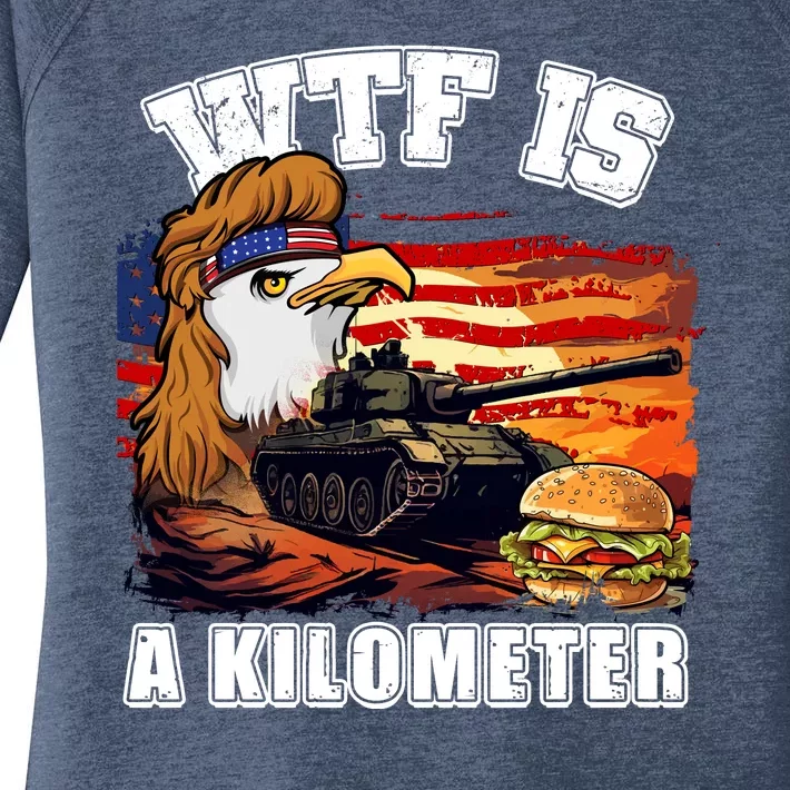 Funny Patriotic Wtf Is A Kilometer Women's Perfect Tri Tunic Long Sleeve Shirt