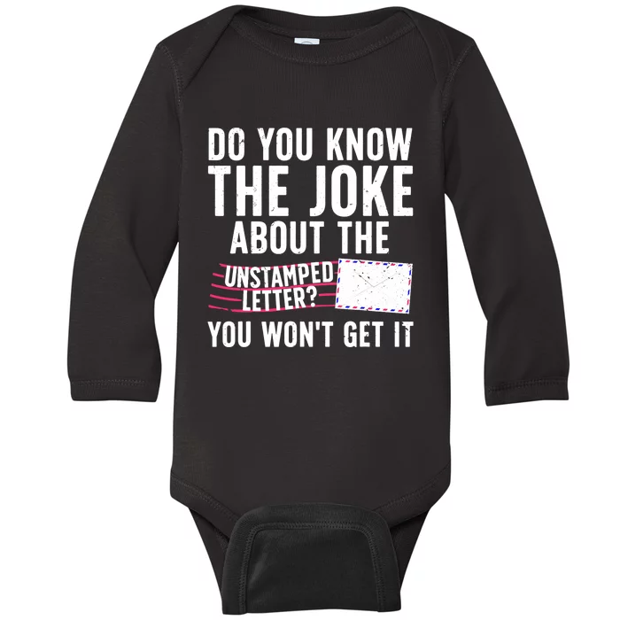 Funny Postal Worker Art For  Wo Mailman Postal Worker Baby Long Sleeve Bodysuit