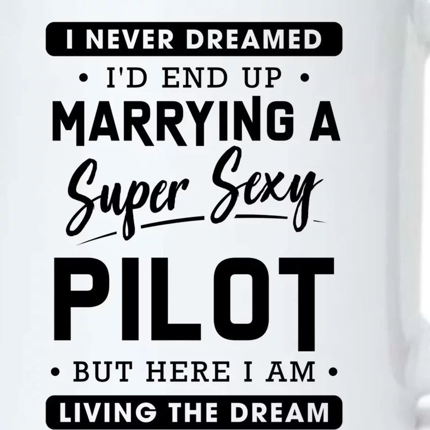 Funny Pilot Wife Gift Black Color Changing Mug