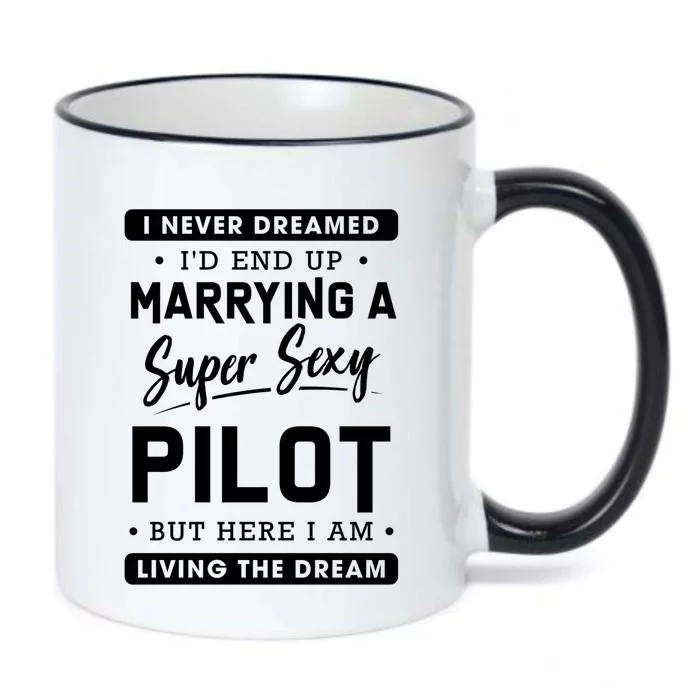 Funny Pilot Wife Gift Black Color Changing Mug