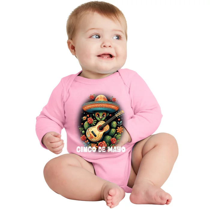 Funny Pembroke Welsh Dog Cinco De Mayo Mexican Party Cute Gift Baby Long Sleeve Bodysuit