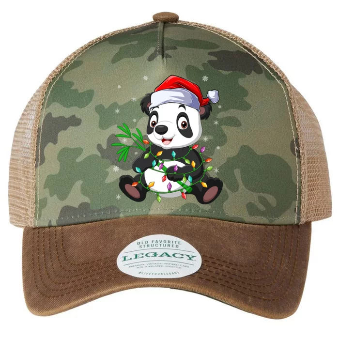 Funny Panda Xmas Lighting Matching Santa Hat Panda Christmas Gift Legacy Tie Dye Trucker Hat