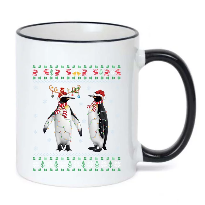 Funny Penguin Xmas Gift Santa Hat Ugly Penguin Christmas Gift Black Color Changing Mug