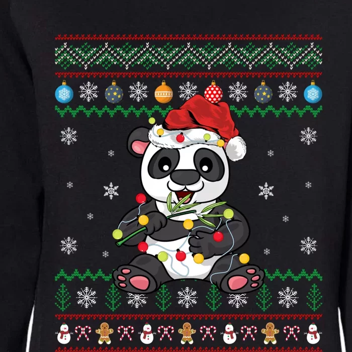 Funny Panda Xmas Gift Santa Hat Ugly Panda Christmas Gift Womens California Wash Sweatshirt