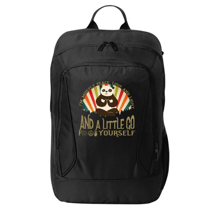 Funny Panda Yoga I'm Mostly Peace Love And Light Design Gift City Backpack