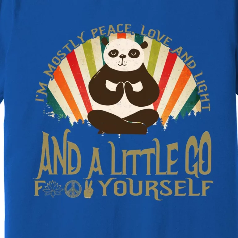 Funny Panda Yoga I'm Mostly Peace Love And Light Design Gift Premium T-Shirt