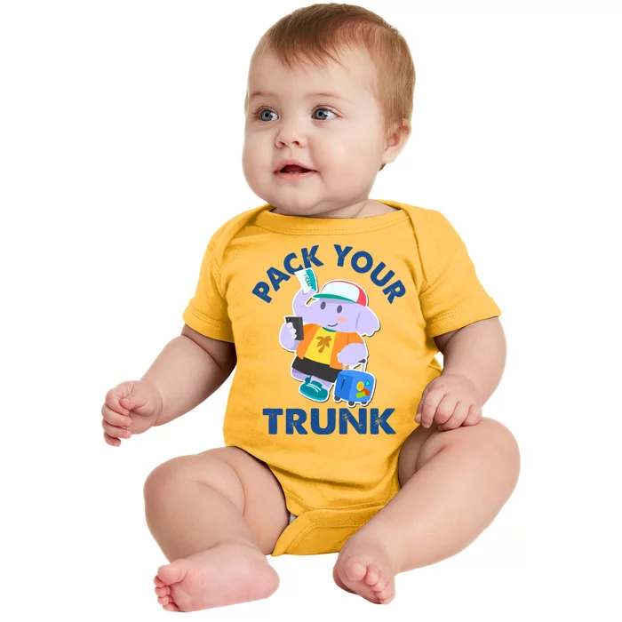 Funny Pack Your Trunk Elephant Baby Bodysuit