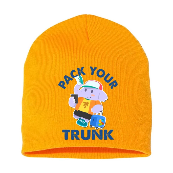 Funny Pack Your Trunk Elephant Short Acrylic Beanie