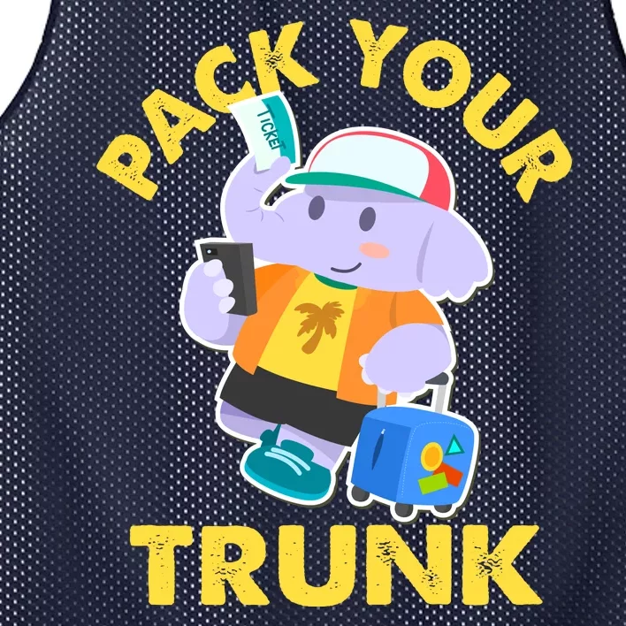 Funny Pack Your Trunk Elephant Mesh Reversible Basketball Jersey Tank