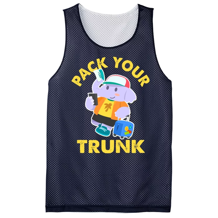 Funny Pack Your Trunk Elephant Mesh Reversible Basketball Jersey Tank