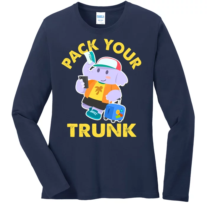 Funny Pack Your Trunk Elephant Ladies Long Sleeve Shirt