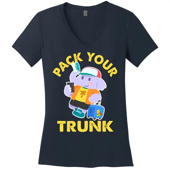 Funny Pack Your Trunk Elephant Women's V-Neck T-Shirt