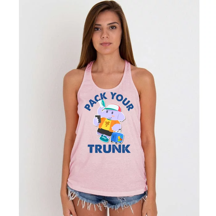 Funny Pack Your Trunk Elephant Women's Knotted Racerback Tank