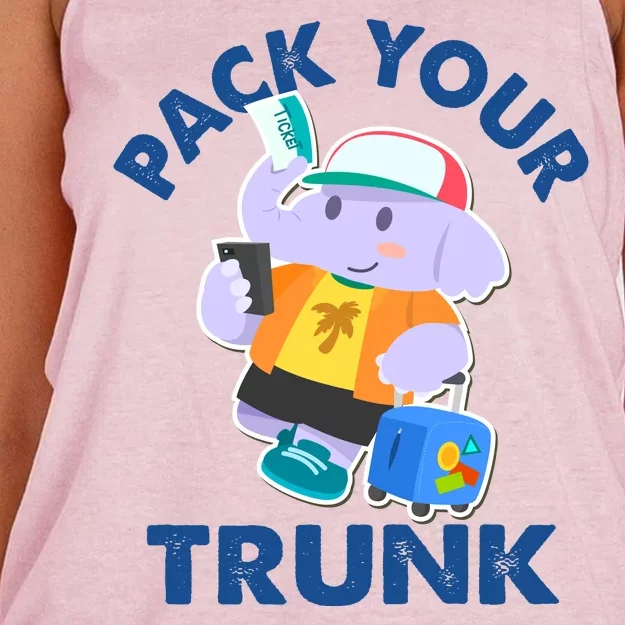 Funny Pack Your Trunk Elephant Women's Knotted Racerback Tank