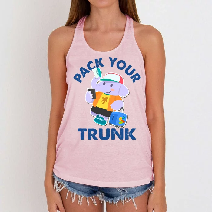 Funny Pack Your Trunk Elephant Women's Knotted Racerback Tank