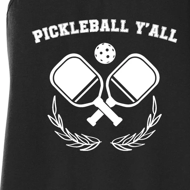 Funny Pickleball Ya'll Tees Pickle Ball Lover Women's Racerback Tank