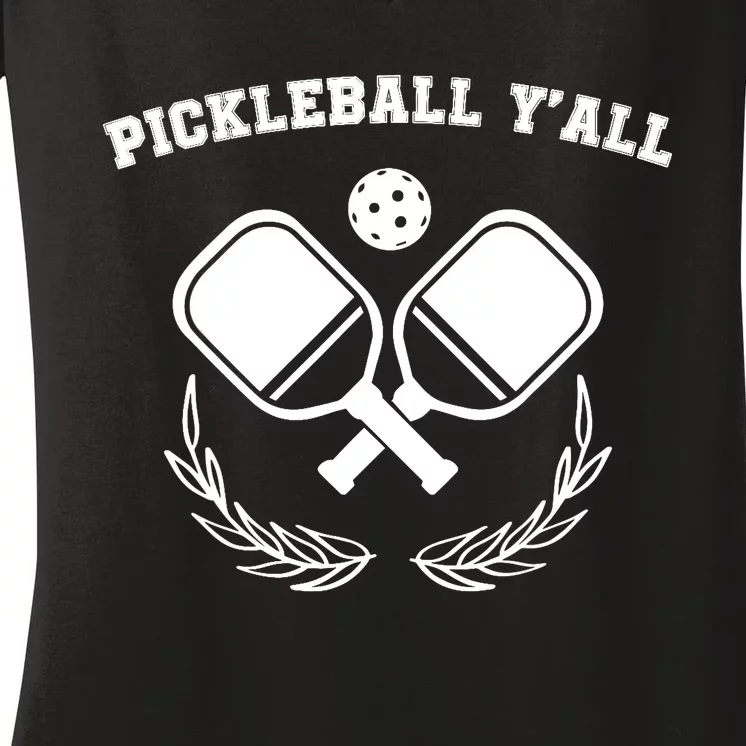 Funny Pickleball Ya'll Tees Pickle Ball Lover Women's V-Neck T-Shirt