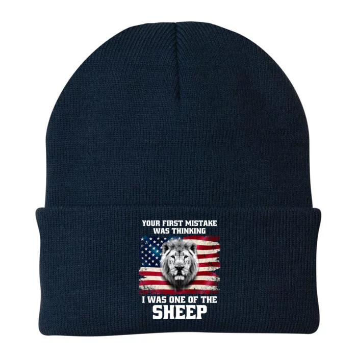 Freedom Patriot Your First Mistake Was Thinking I Was One Of The Sheep Knit Cap Winter Beanie