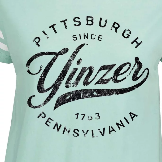 Funny Pittsburgh Yinzer Pennsylvania Steel City Home Yinz Enza Ladies Jersey Football T-Shirt