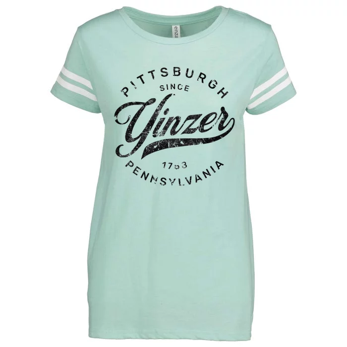 Funny Pittsburgh Yinzer Pennsylvania Steel City Home Yinz Enza Ladies Jersey Football T-Shirt