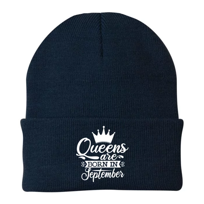 Funny Queens Are Born In September Crown Cool Gift Knit Cap Winter Beanie