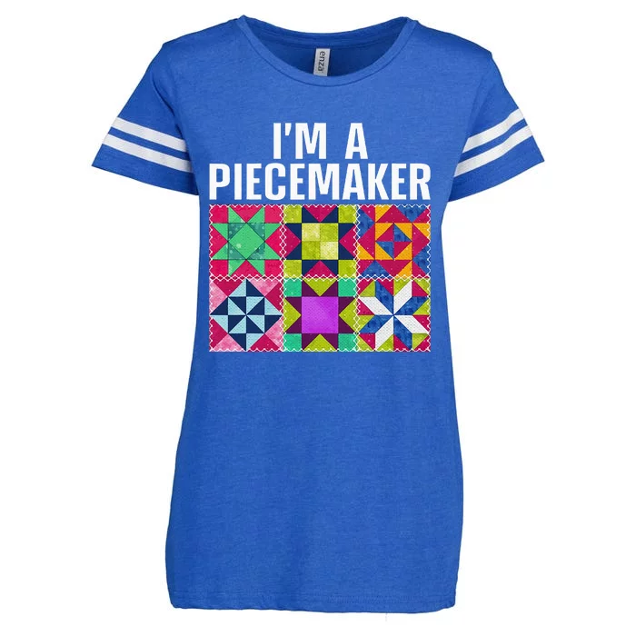 Funny Quilting Art For Quilter Sewer Women Moms Piecemaker Enza Ladies Jersey Football T-Shirt