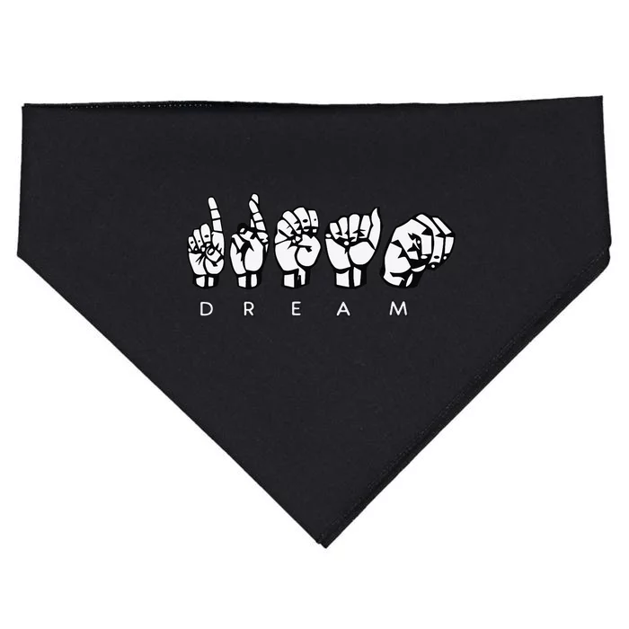 Funny quote ASL American Sign language USA-Made Doggie Bandana