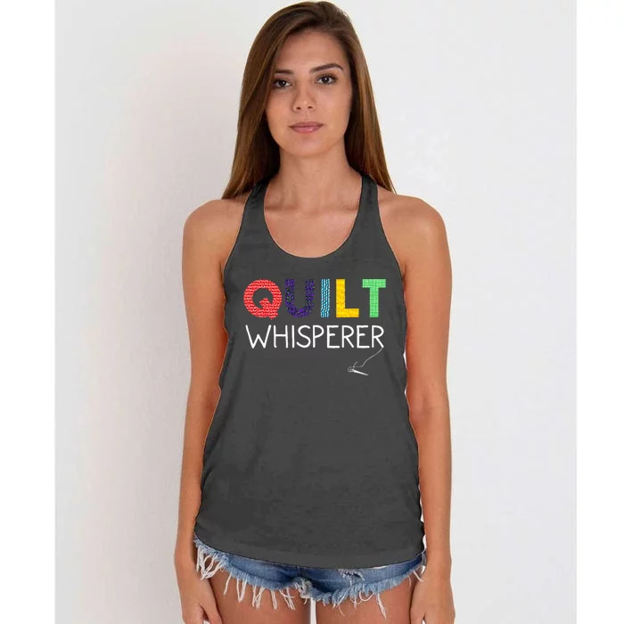 Funny Quilting Art For Wo Mom Quilt Sewing Lovers Quilter Women's Knotted Racerback Tank