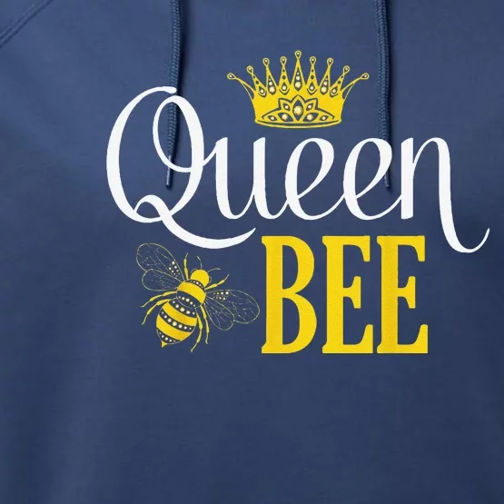 Funny Queen Bee Halloween Costume For Bee Keeper Performance Fleece Hoodie