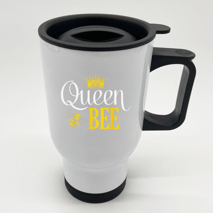 Funny Queen Bee Halloween Costume For Bee Keeper Front & Back Stainless Steel Travel Mug