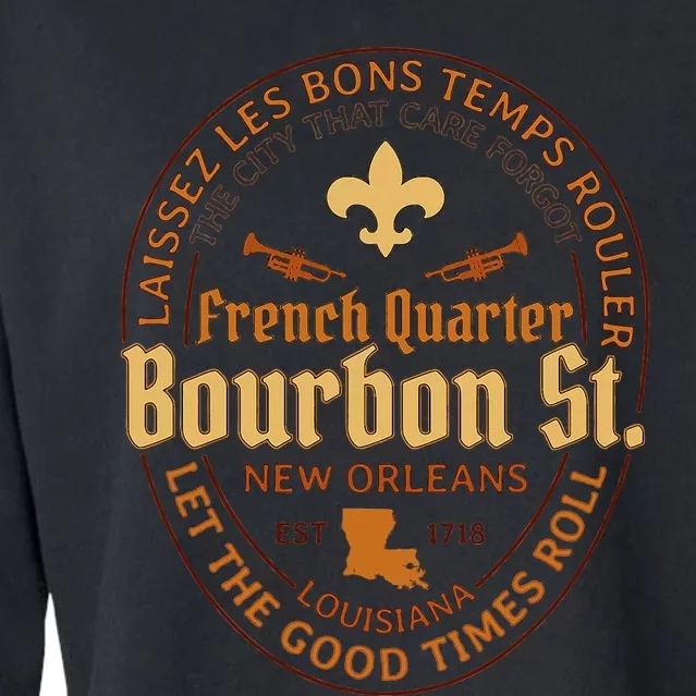 French Quarter Bourbon St New Orleans Souvenir Cropped Pullover Crew