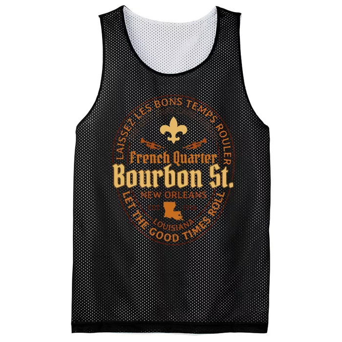 French Quarter Bourbon St New Orleans Souvenir Mesh Reversible Basketball Jersey Tank