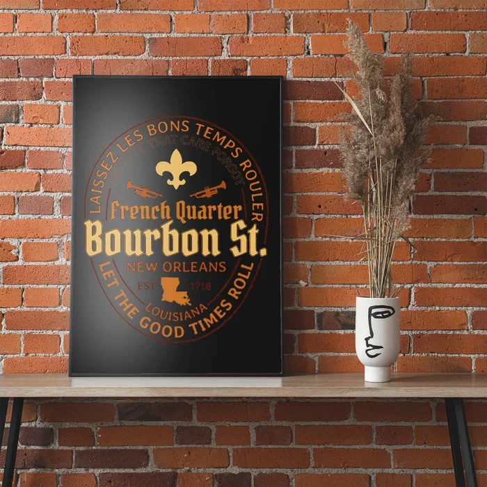 French Quarter Bourbon St New Orleans Souvenir Poster