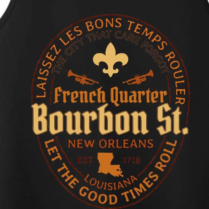 French Quarter Bourbon St New Orleans Souvenir Performance Tank