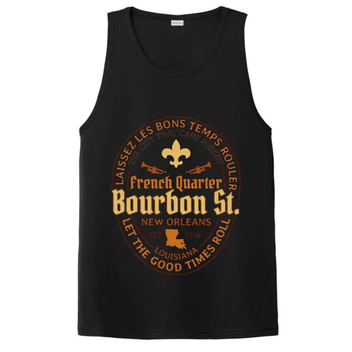 French Quarter Bourbon St New Orleans Souvenir Performance Tank