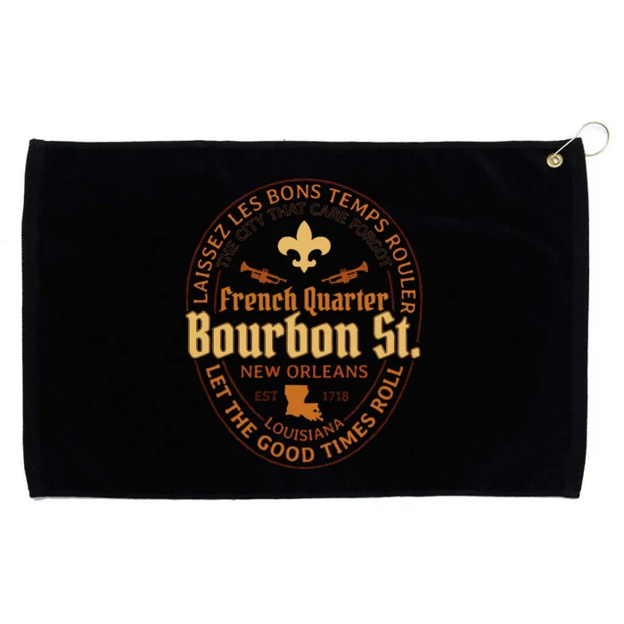 French Quarter Bourbon St New Orleans Souvenir Grommeted Golf Towel