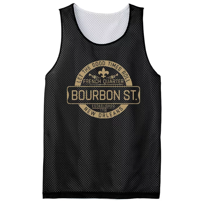 French Quarter Bourbon St New Orleans Fleur De Lis Souvenir Mesh Reversible Basketball Jersey Tank