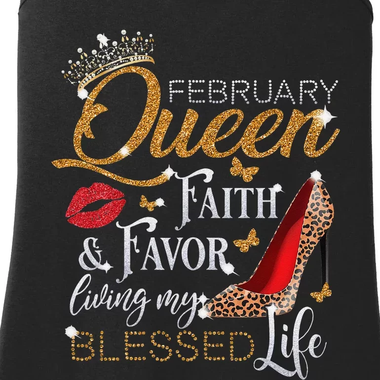 February Queen Birthday Loving My Blessed Life Leopard Heel Ladies Essential Tank