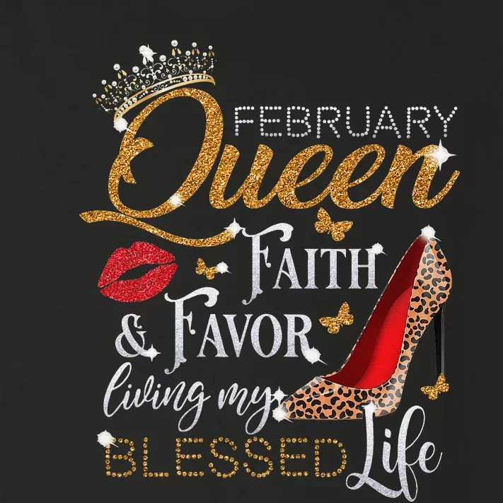 February Queen Birthday Loving My Blessed Life Leopard Heel Toddler Long Sleeve Shirt