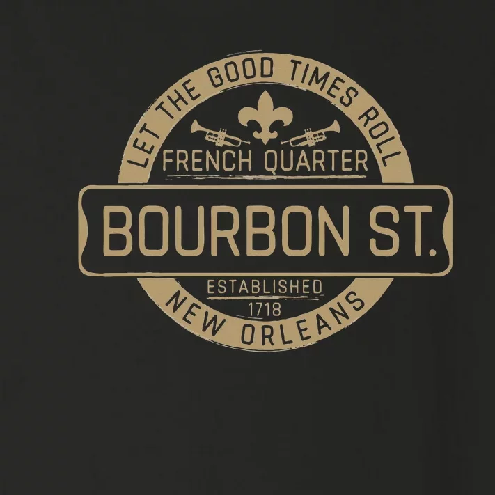 French Quarter Bourbon St New Orleans Fleur De Lis Souvenir Toddler Long Sleeve Shirt