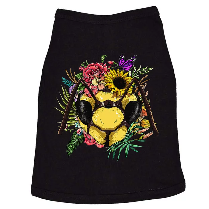 Floral Queen Bee Gardening Botanical Plants Lover Beekeeping Doggie Tank