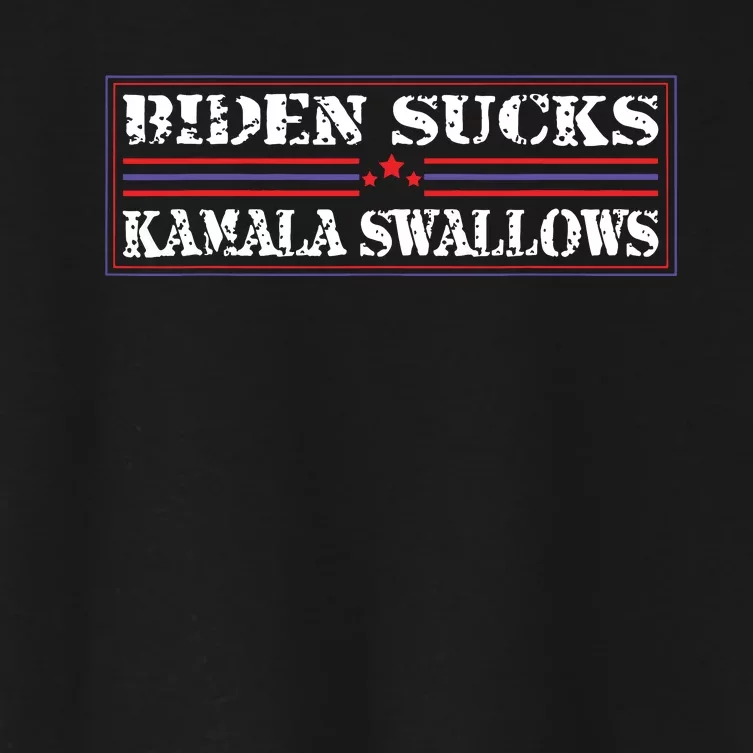 Funny Quote Biden And Kamala Biden Sucks Kamala Swallows Women's Crop Top Tee