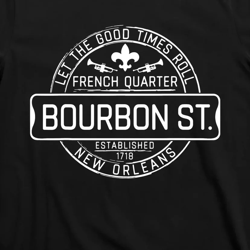 French Quarter Bourbon St New Orleans Fleur De Lis Souvenir T-Shirt