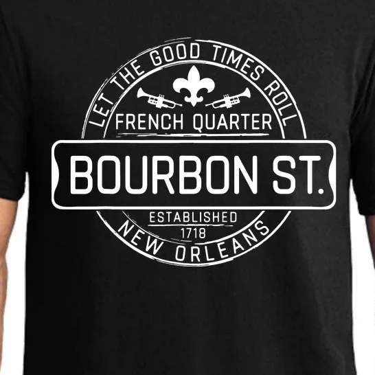 French Quarter Bourbon St New Orleans Fleur De Lis Souvenir Pajama Set