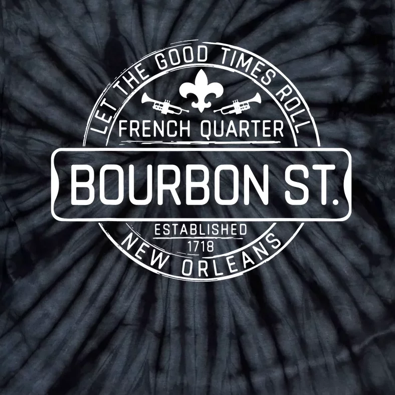 French Quarter Bourbon St New Orleans Fleur De Lis Souvenir Tie-Dye T-Shirt