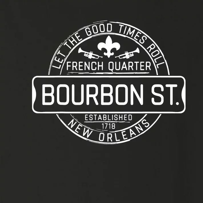 French Quarter Bourbon St New Orleans Fleur De Lis Souvenir Toddler Long Sleeve Shirt